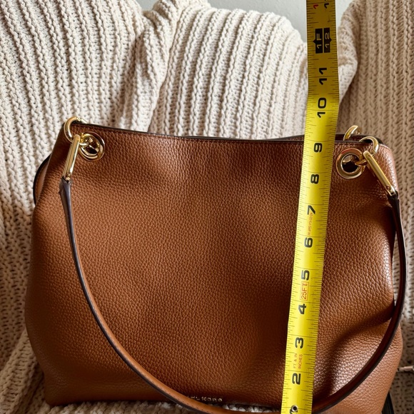 Michael Kors Bedford Large Pebbled Brown Leather Shoulder Bag Gold Hardware - Picture 13 of 15